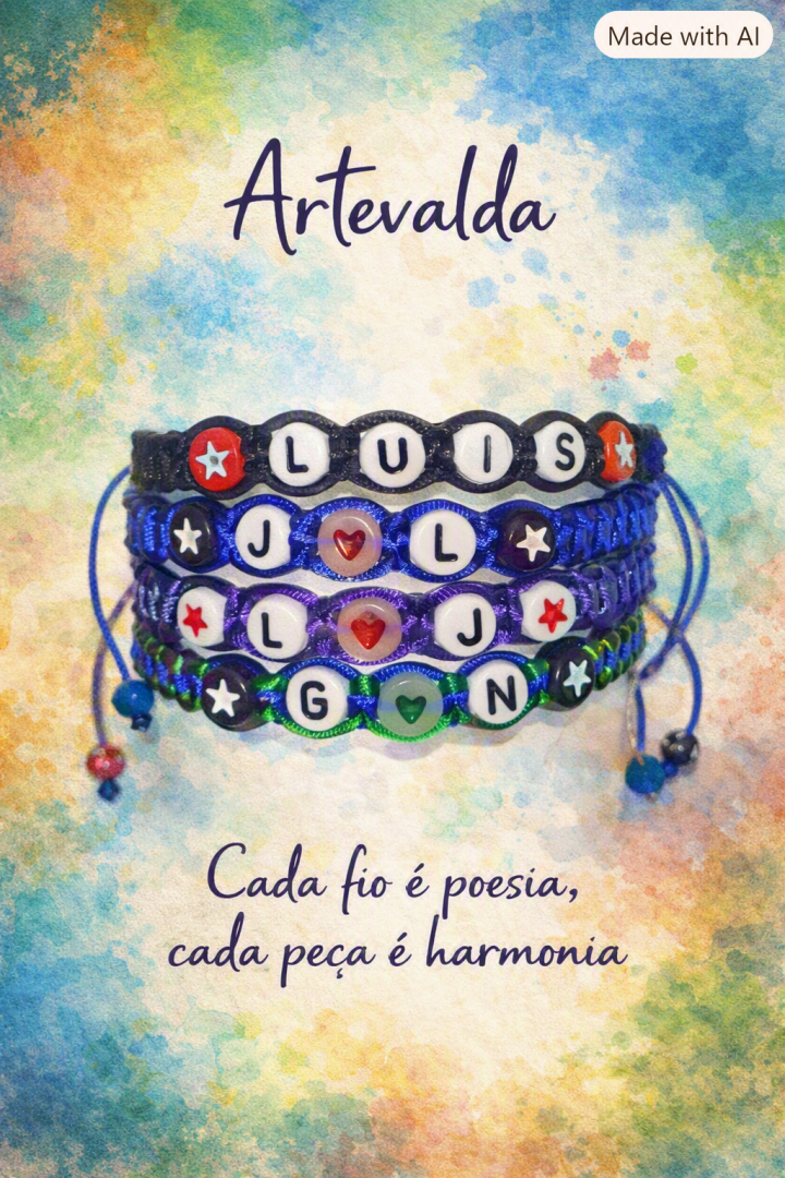 Pulseiras personalizadas feitas à mão