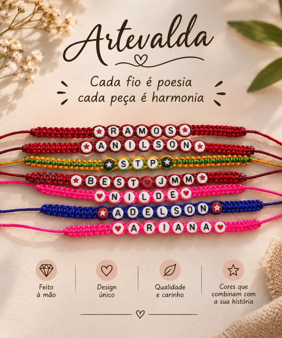 Pulseiras Personalizadas Artevalda Feitas à Mão