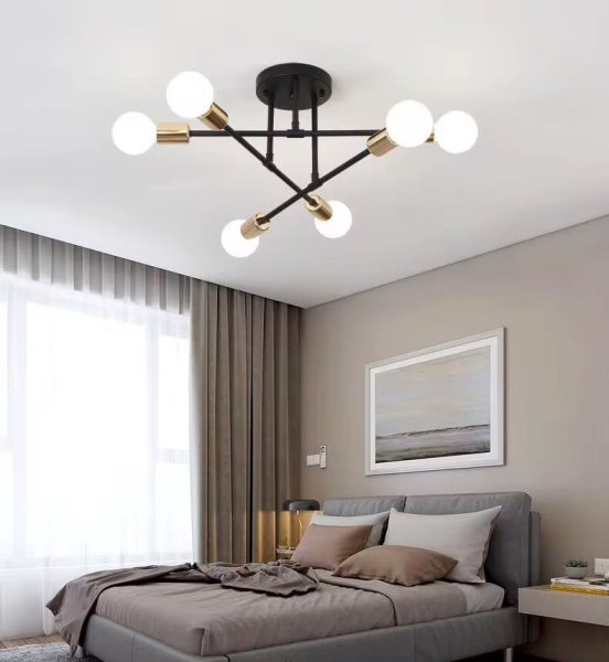 CANDEEIRO SUSPENSO STAR 6XE27 PRETO