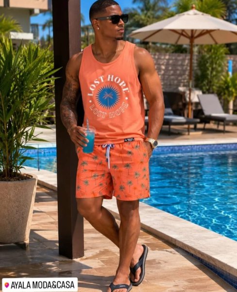 Top Masculino Laranja Lost Hope