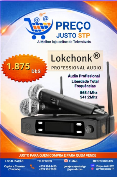 Sistema de Microfones Sem Fios Lokchonk Professional Audio
