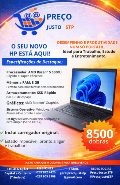 Portátil HP Série 17 AMD Ryzen 5