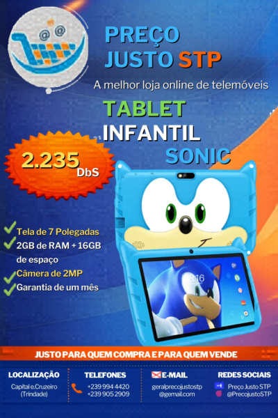 Tablet Infantil Sonic