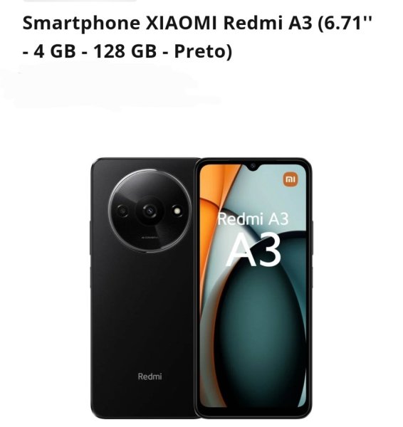 Smartphone Xiaomi Redmi A3 4GB/128GB Preto